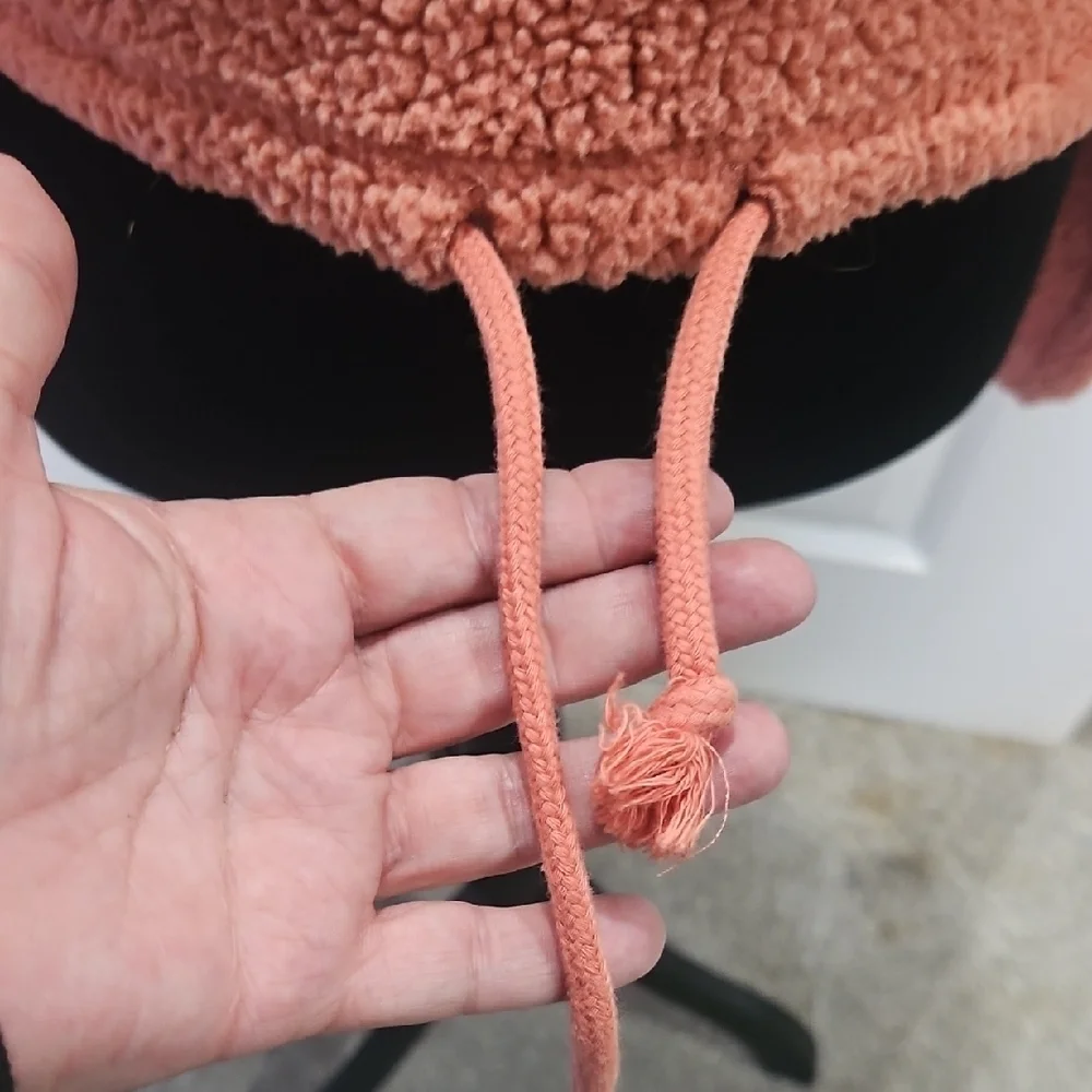 Wild Fable Coral Sherpa Pullover Cropped Hoodie Jacket - Picture 3 of 5